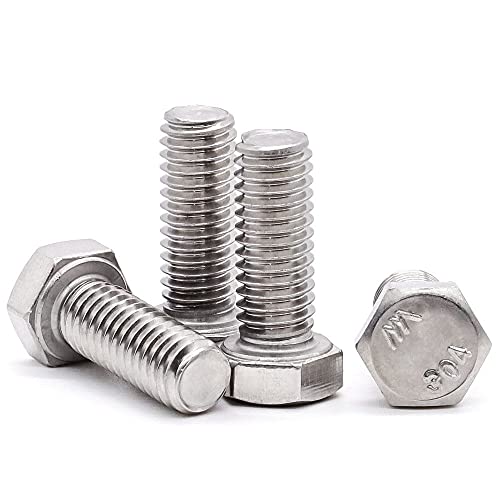 Image of 5 /16-18 x 1-1 /4 inch (15 pcs) Stainless Steel Hex Head Screws Bolts (3 /8 inch to 6 inch Available), 18 /8 Stainless Steel 304, Fully Threaded, Machine Coarse Thread, No Coating, Plain Finish