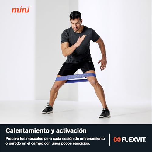 FLEXVIT Minibanda de Fitness Prehab (Azul) – Banda de Resistencia para estabilización, Estiramiento, activación y Movilidad. 6 Niveles, Ideal para Principiantes y Profesionales, Lavable. - imagen 5