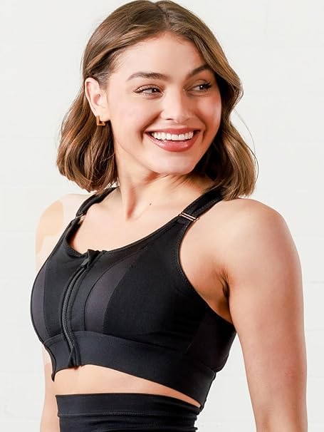 Image of Brachy Women's High-Impact Velcro Sports Bra: Adjustable, Front-Zip for Yoga, Gym & Workout