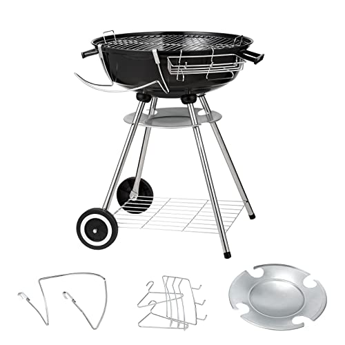 Vevor 22 Inch Kettle Charcoal Grill, Premium Kettle Grill With Wheels, Porcelain-Enameled Lid And Ash Catcher & Thermometer For Bbq, Round Barbecue Grill Outdoor Cooking, Picnic, Patio And Backyard #TOP7