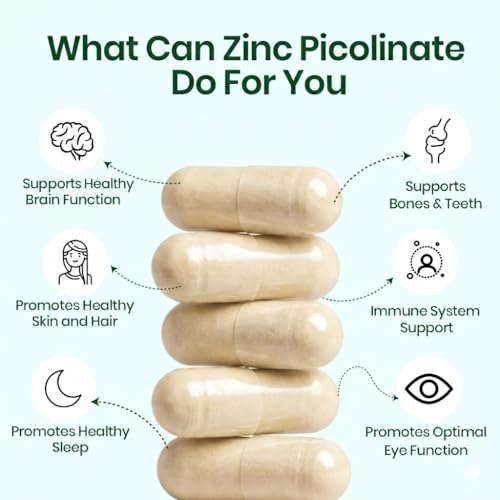 Image of Vlado's Himalayan Organics Zinc Picolinate with Vitamin C & Copper | Zinc Supplements for Men with 100% RDA Zinc | Immunity & Cellular Health Support - 120 capsules