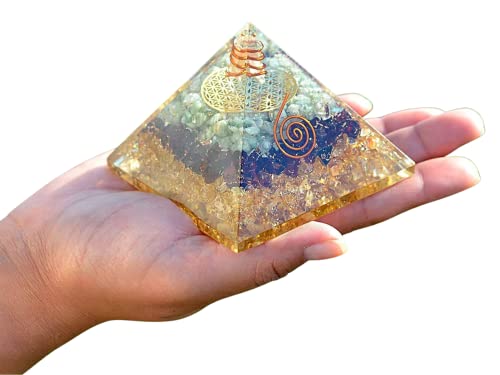 Orgonite Crystal Triple Money Pyramid Energy Generator Promotes Wealth And Prosperity With Green Aventurine, Red Garnet And Citrine – Attract Money And Success With Lucky Orgone Crystals #TOP5