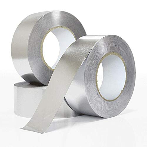 1 paquete de cinta de aluminio de 48 mm x 45 m x 0,05 mm, resistente al desgarro, utilizado para reparación y sellado de tuberías