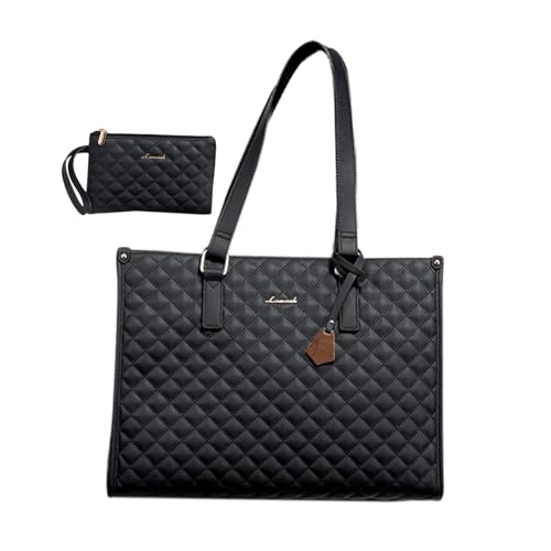 Genérico de almuerzo para mujeres, bolso de almuerzo | 15.6 pulgadas de computadora con compartimento para el almuerzo | de de damas, bolso de mano de laptop negro, de trabajo para