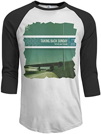 JeremiahR Taking Back Sunday Tell All Your Friends Men's 3/4 Sleeve Raglan Baseball Tee Black XL