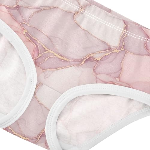 Cotton Toddler Girls Underwear Pink Marble Golden Stripes Panties for Girl Fancy Underpants Briefs 2t4