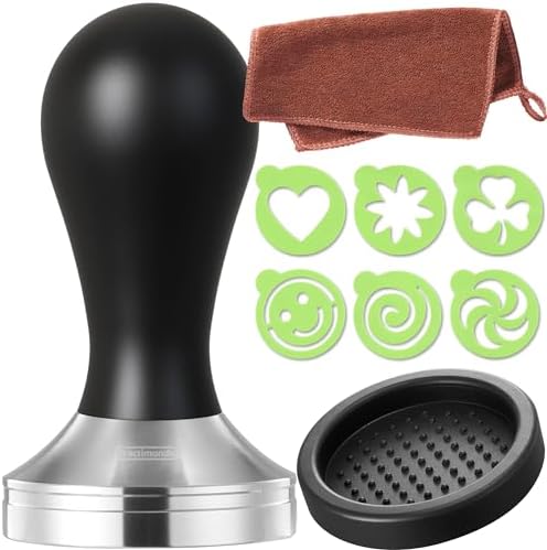 TECKZOON Espresso Tamper Set 51mm - Edelstahl Mit Dosierring & Matte