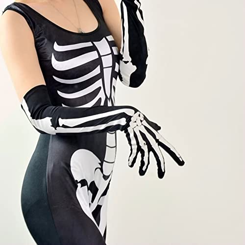Yilistore Women Novelty Gloves,Halloween Skeleton Gloves,Spider Gloves,Fishnet Long Gloves For Cosplay  thumb #4