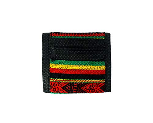 Rasta Tribal Print Striped Pattern Material Slim Soft Trifold Wallet Coin Purse with Card Slots - Unisex Fashion Handmade Bags Boho Travel Accessories2