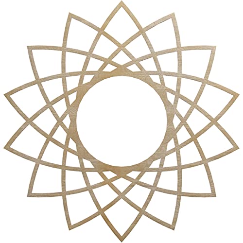 Image of Ekena Millwork 38 inchOD x 14 5 /8 inchID x 1 /4 inchT Eleanor Wood Fretwork Pierced Ceiling Medallion, Birch