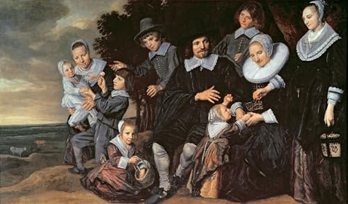 Lienzo de Frans Hals Gruppo familiare: arte clásico para pared de 60x90cm