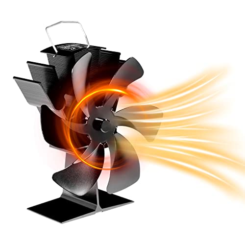 AVEAX Kaminventilator Ofenventilator Ventilator für Kaminofen ohne Strom, 6 Blättern