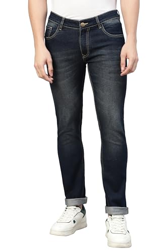 Image of Allen Cooper Slim Mid Rise Stretchable Denim Jeans for Men