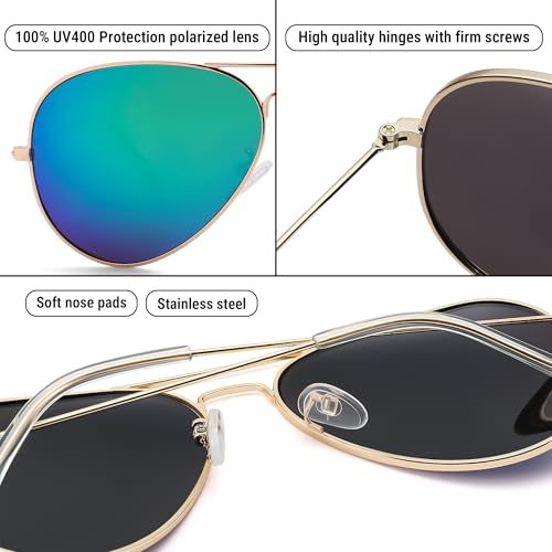 Image of Pro Acme Aviator Sunglasses for Men Women Classic Polarized UV400 Protection
