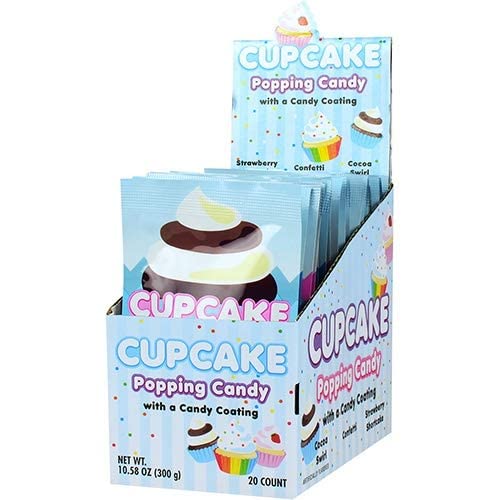 Koko's Cupcake Popping Candy with Candy Coating, 0.53 Ounces - 20 Count Display Box