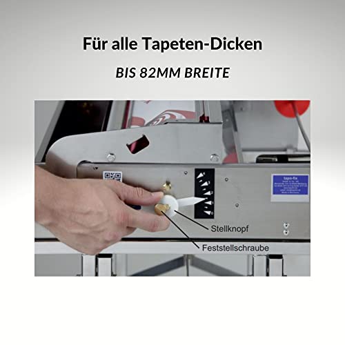 Tapofix Tapeziergerät CB 75 X - Standgerät für Tapeten und Raufaser - Tapeten bis zu 82 cm Breite - Für Großrollen - Eingebauter Kleisterkasten - Fahrbar und einklappbar