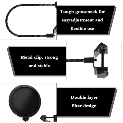 Mikrofon Popschutz,Popschutz Mikrofon,Popschutz,Pop Filter,Professional Mikrofon Pop Filter Mask Shield,Mic Windschutz Schaum,Fur Blue Yeti,Snowball,Quadcast Und Jedes Andere Mikrofon