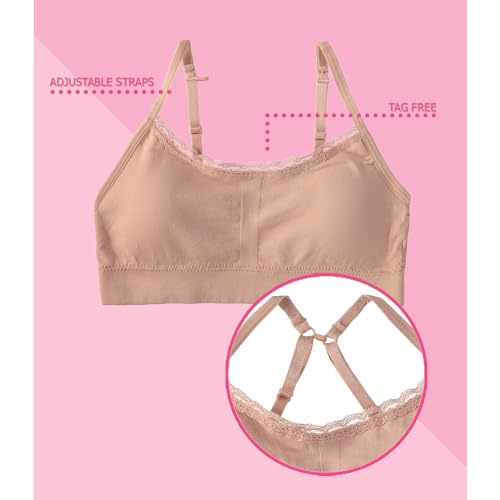 Girls Padded Training Bra Pack – Crop Cami Training Bras for Girls - Seamless Bra Design with Removable Padding2