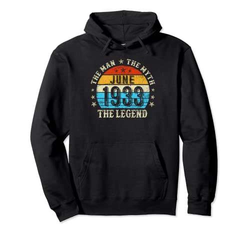 72 Year Old The Man Myth Legend Junio 1933 72 cumpleaños Sudadera con Capucha