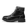 Bruno Marc Men's Motorcycle Combat Oxford Boot Fur Lining Warm Zipper Boots,Size 9,Black,ENGLE-05 #1