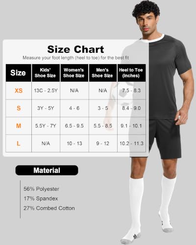 Image of APTESOL Knee High Sport Soccer Baseball Socks for Youth Boys Girls (1 /3 /5 Pairs)