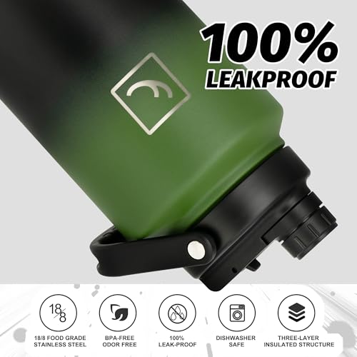 Image of NATURE PIONEOR 1 Gallon (128oz) Insulated Water Bottle Jug with Carrier Bag