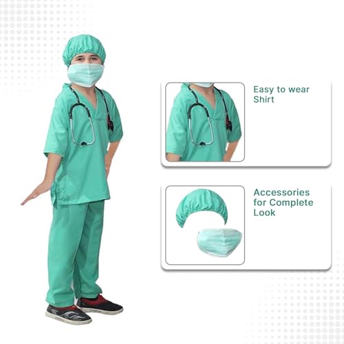 Image of Kaku Fancy Dresses Our Helper Costume for Boys & Girls | Social Helper Doctor, Nurse, Fireman, Postman, Teacher, Farmer Dress For Kids