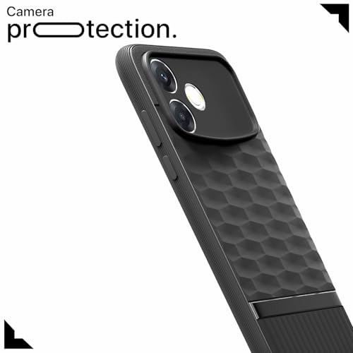 Image of Pikkme Back Cover for Oppo F33 Pro 5G Camera Protection 3D Hexa Cube Design Silicone Protective Bumper Case (Black)
