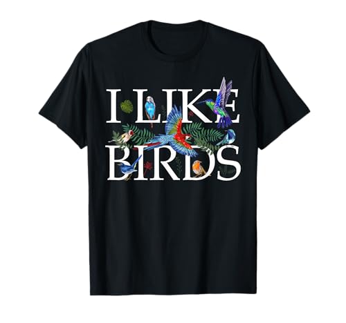 Regalos para amantes de las aves para mujeres, hombres, me gustan los pájaros, observación de aves Camiseta