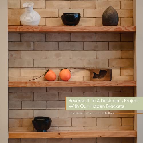 Homeforia Heavy Duty Floating Shelf Brackets (22 Inch) – 3/4 Inch Rode Diameter, 5 Inch Rod Length - Hidden Shelf Brackets - Solid Steel With Black Powder Coating – Set Of 2 - Excluding Wood Shelves #TOP4