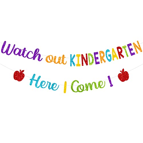 Glitter-Watch-Out-Kindergarten-Here-I-Come-Banner-Back-to-School-Banner-First-Day-of-School-Preschool-Banner-Preschool-Kids-Classroom-Party-Decoration-Supplies Glitter Watch Out Kindergarten Here I Come Banner Back to School Banner First Day of School Preschool Banner Preschool Kids Classroom Party Decoration Supplies