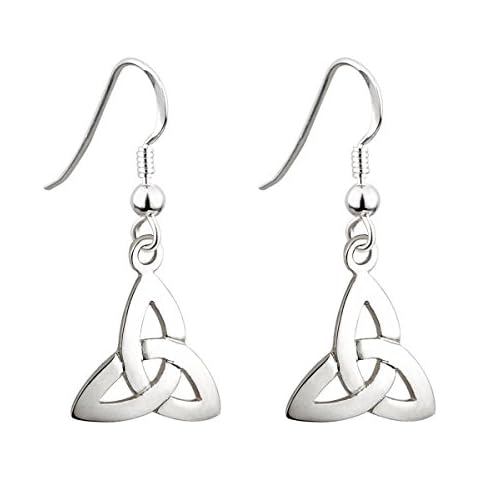 Trinity Knot Earrings Sterling Silver Celtic Irish Drop Made in Ireland Cover