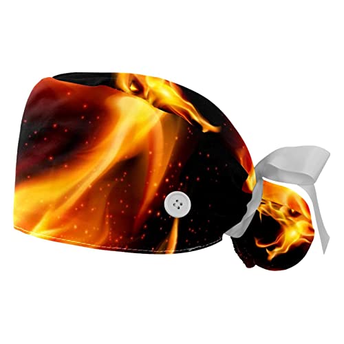 Chapeaux de Travail Dragon Rouge JDEZ - Lot de 2 Casquettes Bouffantes Respirantes