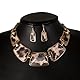 fdsmall Leoparden-Schmuck-Set für Damen, Leoparden-Halskette, Ohrringe, Geparden-Geometrie, Bohemian-Schmuck, Boho-Ohrringe, Party-Zubehör für Braut, Abschlussball, Kostüm, as show, Metall, Kein