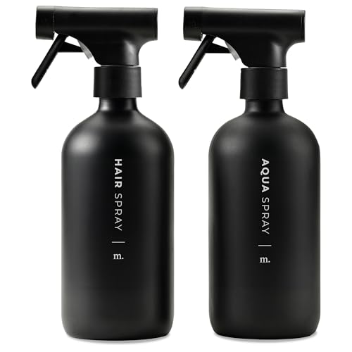 MaisoNovo Nettoyage Vaporisateur Eau Verre Lot De 2 - Noir Flacon Spray Vide 500ml Pour Les Cheveux, Le Nettoyage Et Les Plantes - Bouteilles Rechargeables...