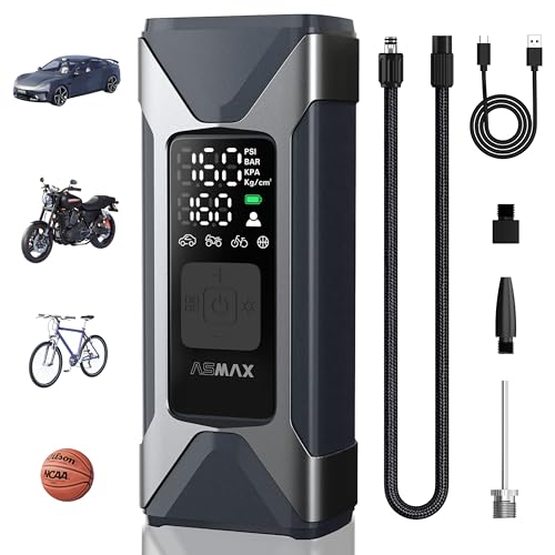 Image of ASMAX T10 Tire Inflator Portable Air Compressor, 160PSI Cordless Electric Air Pump with 7500mAh Battery, Digital Gauge, Auto Shut-off, Fast Inflation for Car, Motorcycle, Bike, Bicycle, Balls