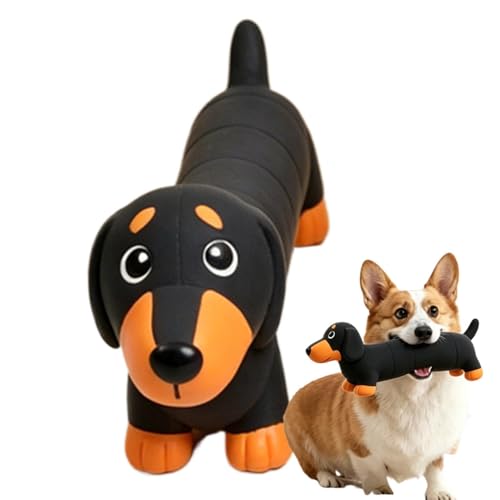 Piccoli giocattoli per cani che squittiscono, a forma di bassotto, gioco da masticare per cuccioli con suono, giocattoli pesanti per dentizione, per arricchire gli esercizi in interni ed esterni