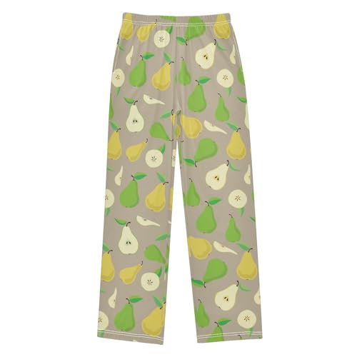 ZZXXB Pear Boys Long Pants Soft Trousers Elastic Waist Kids Lounge Bottoms with Pockets S-XL