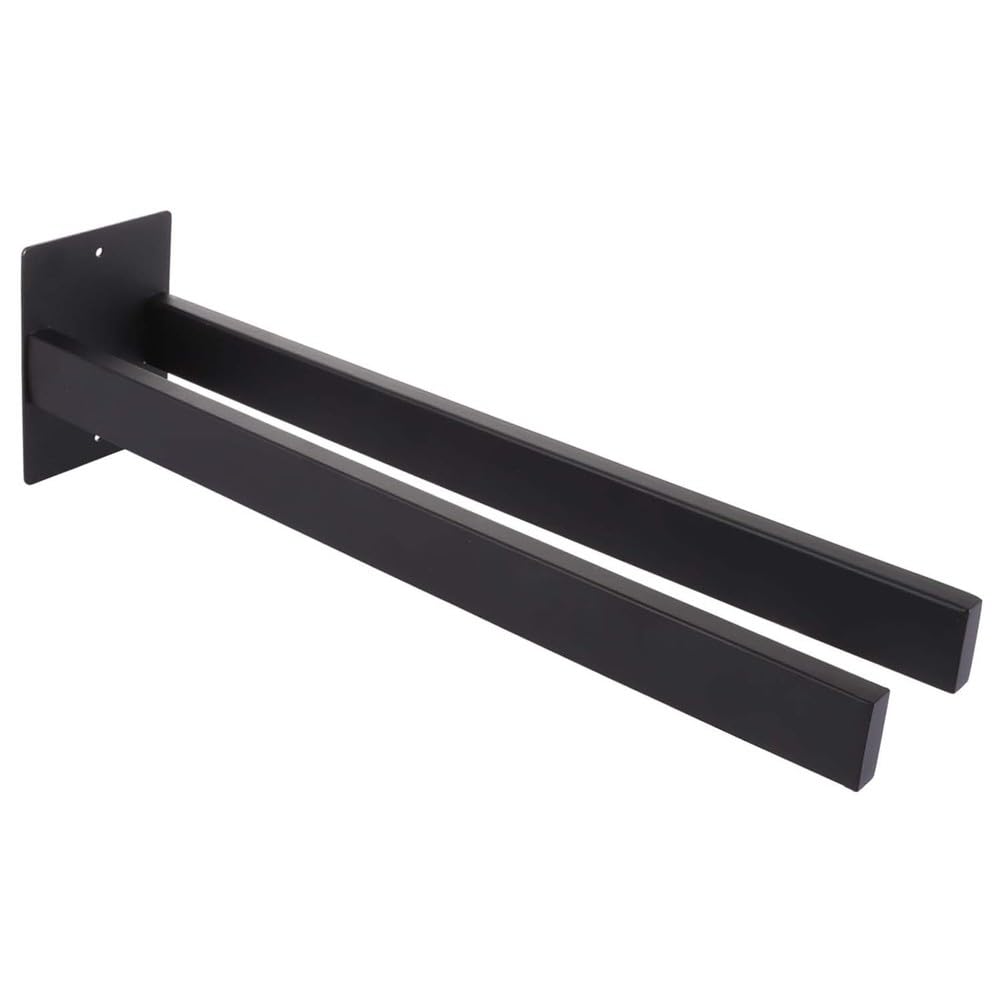 GYPWAN Double Towel Rail Wall Mounted, 16Inch/40CM Hand Towel Holder Towel Holder Screw Mounting for Bathroom And Kitchen SUS 304 Stainless Steel (Black)