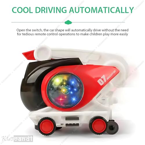 Image of Kids Mandi Musical Helicopter Toy with Lights and Sound | Universal Wheel, Bump N Go Action