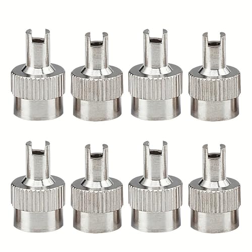 Snorvixre Lot de 8 capuchons de pneus en laiton - Design anti-fuite - Rouille et se dévissent facilement - Pour valves de voiture