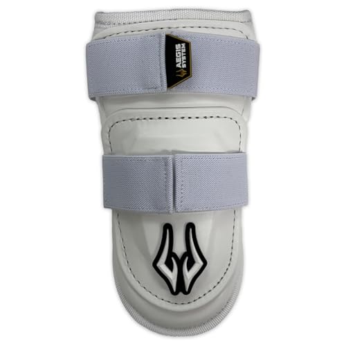 AEGIS Baseball Batter Elbow Guard, Double Strap Adjustable Elbow Pad, Adult One Size, White