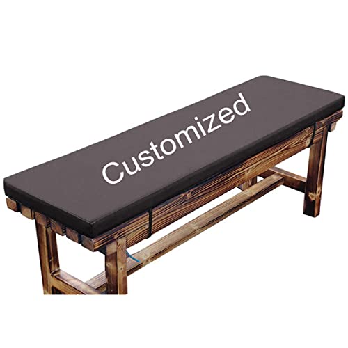 Yanman Cojín de banco de 2/3/4 plazas para exteriores, cojín de banco de tamaño personalizado, para asiento de sofá de jardín y exterior, cojín de espuma para banco de patio, color negro
