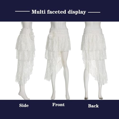 Women's Fashion Instagram Irregular Half Skirt Women's Asymmetric Design Lace Flower Half Skirt4