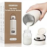 Portable Bottle Warmer for Travel,Typ-C&AC Dual Power Mode with Built-in Sterilizer,Baby Milk Warmer On The Go and 120W Fast Heating Breastmilk,Formula,Water,3” Wide Mouth&17oz Large Capacity