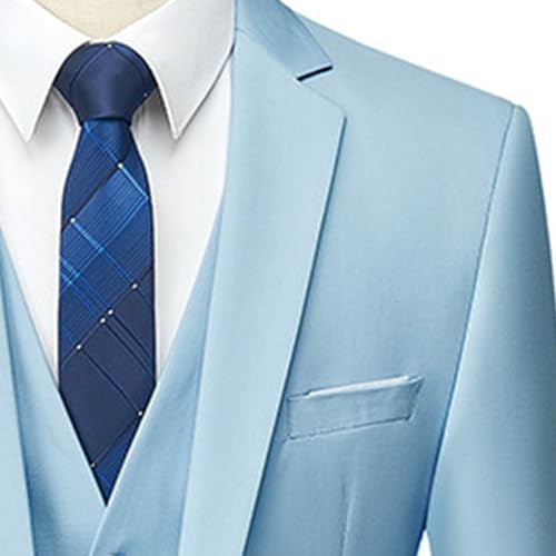 One Button Banquet Prom Wedding Suit Mens 3 Piece Slim Fit Tuxedo Suits Men's Solid Business Classic Suits4