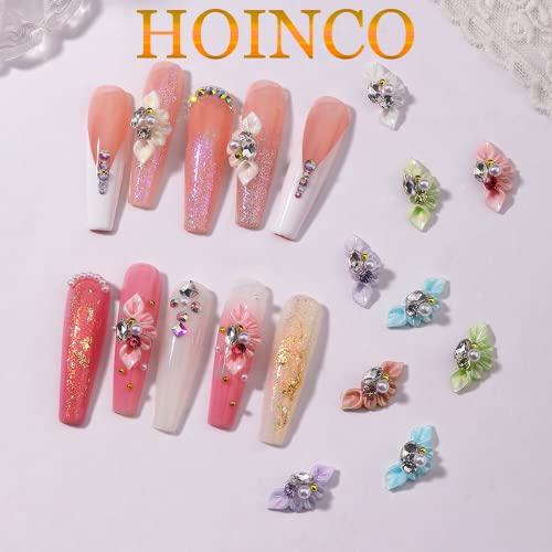 HOINCO 30 Pcs Nail Art Rhinestones & Pearls, Luxury Crystal Gems - Image 4