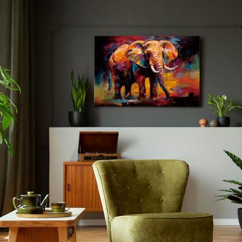 JBER Canvas Painting Wall Art Poster, home decor, suitable for bathroom decor space personalized decoration,60cm x 40cm (Elephant) - Image 4