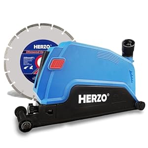 HERZO Caperuza de Aspiración con Cepillo de Angulares 230mm con Disco Tronzador Diamante 230 mm