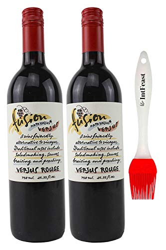Fusion Napa Valley Verjus Rouge: Juice of Unripe Grapes, 750 ml (Pack of 2) with Silicon Basting Brush by Intfeast Fusion Napa Valley Verjus Rouge: Juice of Unripe Grapes, 750 ml (Pack of 2) with Silicon Basting Brush by Intfeast